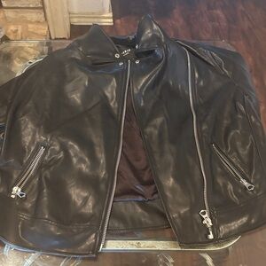 Torrid Black Leather Jacket with Silver Accents